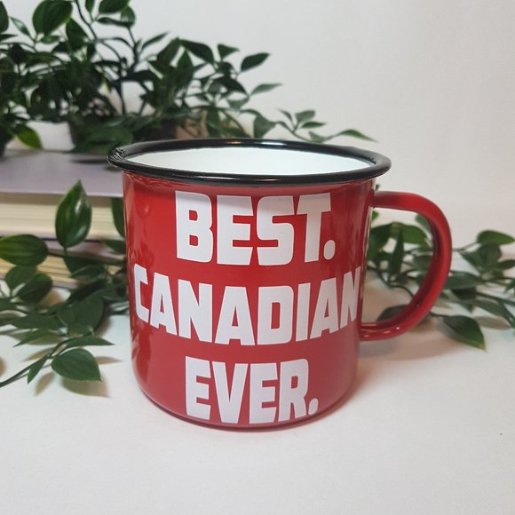 Koppers Best Canadian Ever Mug Teacup Camping Tin Cup Canada Red White - Picture 2 of 10